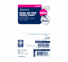 Agendavulling 2023 - Filofax Pocket - Week on Two Pages Diary - 23-68227