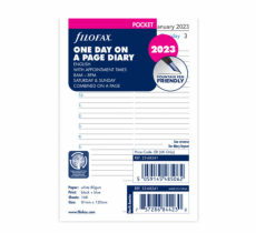 Agendavulling 2023 - Filofax Pocket - One Day on A Page Diary - 23-68241